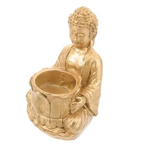 Produktbild: Levemolo Eleganter Kerzenhalter Aus Kunstharz in Buddha-Form Kunstharz Basteldekor Für Tischkerzen