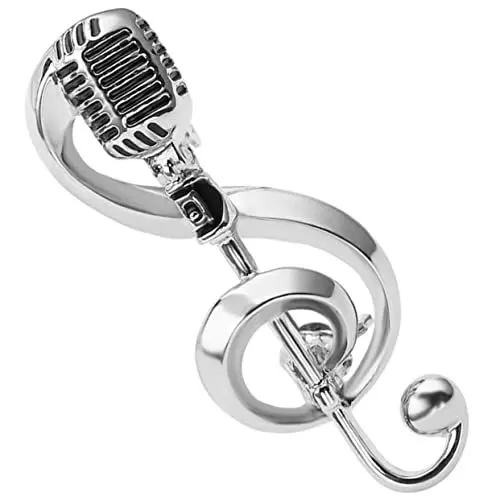 Produktbild: Levemolo Musiknotenbrosche Rock-broschennadeln Frauen Hip-pop-brosche Notiz Musiknoten-schmuck Für Kollegen Mikrofon-brosche Schal-anstecknadel Rucksacknadel Kleid Damen Brustclip