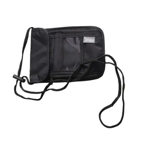 Produktbild: Levemolo Reisebrieftasche Zum Aufhängen wasserdichte Umhängetasche Diebstahlsichere Travel Neck Bag Kreditkartenetui & Handytasche Schwarz