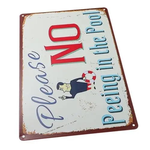 Produktbild: Levemolo Metallschild Für Swimmingpool Pool Dekoration Außen Wandtafel Poolbereich Eisenmaterial Wasserfest Slogan-schild