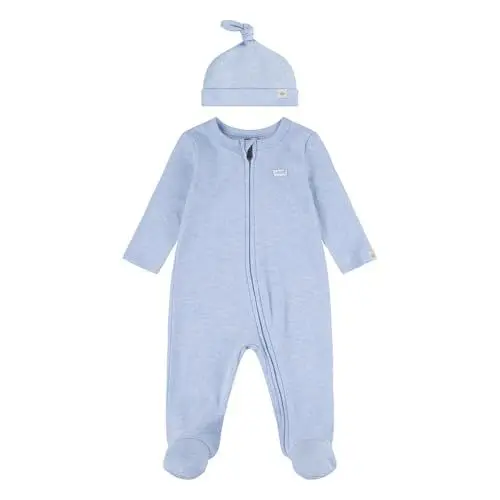 Produktbild: Levi's Baby-Jungen LVN Footed Coverall & HAT Set 6EK247 Abgestimmte Outfits, LT Mist Heather, NB0-3