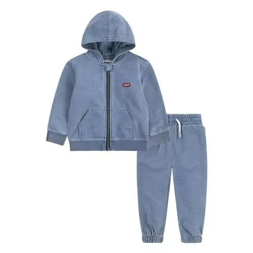 Produktbild: Levi's Baby-Jungen LVN Indigo Full Zip & Jogger 6ek232 Aufeinander abgestimmte Outfits, SOMMERSAULT, 3 Monate
