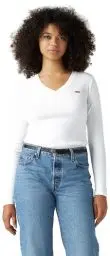 Produktbild: Levi's Damen Essential HM LS Vneck T-Shirt, White +, M