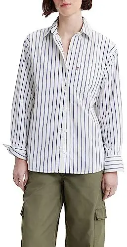 Produktbild: Levi's Damen Nola Oversized Shirt Hemd,Jenny Stripe Crown Blue,L