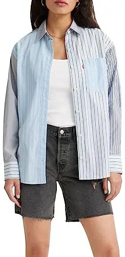 Produktbild: Levi's Damen Nola Oversized Shirt Hemd,Lorelai Stripe Omphalodes,XS