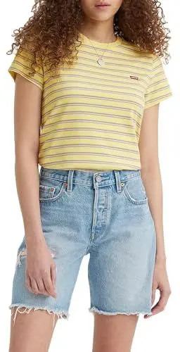 Produktbild: Levi's Damen Perfect Tee Cool Stripe Powdered Yellow S