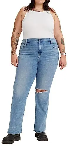 Produktbild: Levi's Damen Plus Size 726™ High Rise Flare Jeans,Medium Indigo Destructed,14 S