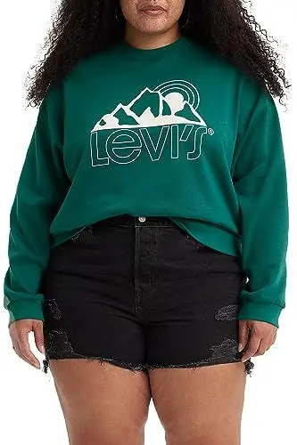 Produktbild: Levi's Damen Plus Size Graphic Salinas Crew Sweatshirt, Mountain Top Deep Teal, 2XL