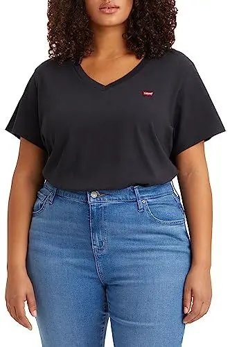 Produktbild: Levi's Damen Plus Size V-Neck Tee T-Shirt, Caviar, 3XL