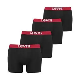 Produktbild: Levi’s Einfarbige Basic-Boxershorts, weiche Herrenunterwäsche aus Bio-Baumwolle mit elastischem Bund und doppelter Einlage, kein Hochrutschen, 4er-Pack