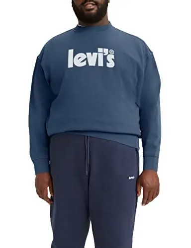 Produktbild: Levi's Herren Big & Tall Relaxed Graphic Crew Sweatshirt,Poster Logo - Sunset Blue, XXL