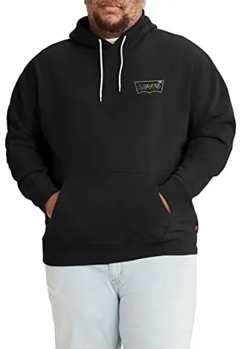Produktbild: Levi's Herren Big & Tall Relaxed Graphic Sweatshirt Hoodie Kapuzenpullover, Batwing Logo Hoodie Caviar, 3XL