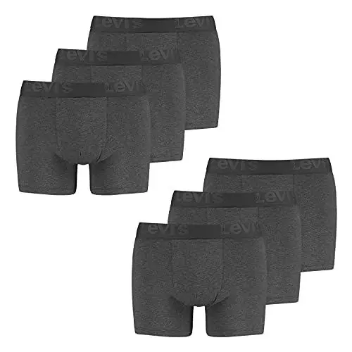 Produktbild: Levi's Herren Boxershorts Unterhosen Premium Boxer Brief 6er Pack, Wäschegröße:L, Artikel:-007 Grey Melange