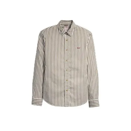 Produktbild: Levi's LS BATTERY HM SHIRT SLIM GREENS Herren, Dean Stripe Burnt Olive, XL