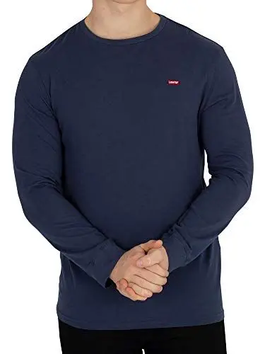 Produktbild: Levi's Herren Long-Sleeve Original Housemark Tee T-Shirt, Cotton + Patch Dress Blues, XL