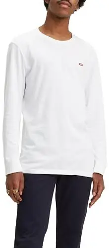 Produktbild: Levi's Herren Long-Sleeve Original Housemark Tee T-Shirt, Cotton + Patch White, L