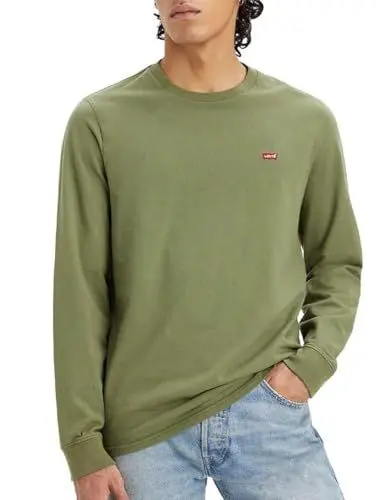 Produktbild: Levi's Herren Long-sleeve Original Housemark Tee Sweater, Bluish Olive, XL EU