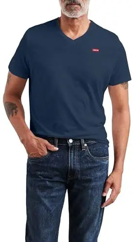 Produktbild: Levi's Herren Original Housemark V-Neck T-Shirt, Dress Blues, XXL
