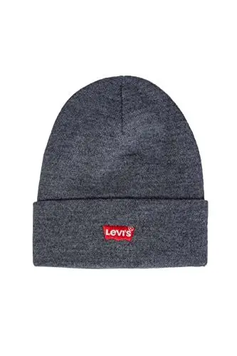 Produktbild: Levi's Herren RED Batwing Embroidered Slouchy Beanie Strickmütze, Grau (Regular Grey 55), one Size