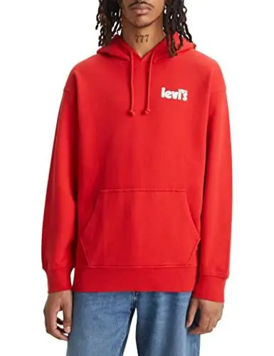 Produktbild: Levi's Herren Relaxed Graphic Sweatshirt Hoodie Kapuzenpullover,Poster Logo Aura Orange,S