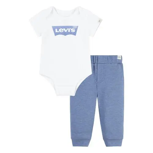 Produktbild: Levi's Unisex Baby LVN Batwing Bodysuit Set 6EK336 Abgestimmte Outfits, EGRET, 3M