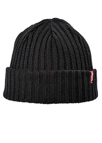 Produktbild: Levi's Unisex Ribbed Beanie Strickmütze, Schwarz (Black), One size