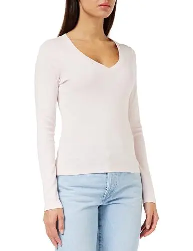 Produktbild: Levi's Women's Long-Sleeve V-Neck Baby Tee Non Graphic TEES, Mauve Chalk, Medium