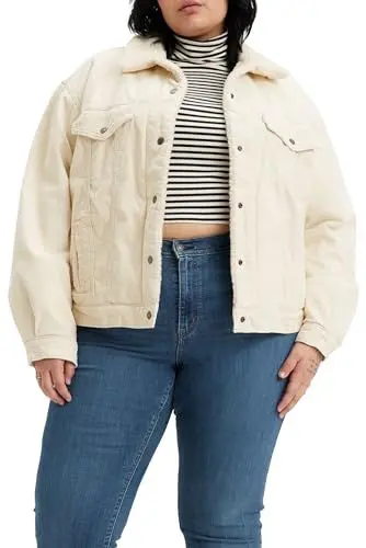 Produktbild: Levi's Women's Plus Size 90s Sherpa Trucker Jacket, Almond Milk, 3 X