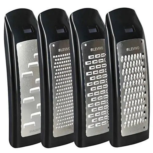 Produktbild: Levivo Erweiterungs-Set für Käsereibe, 4-Tlg. , Edelstahl, Schwarz, 7.5 x 5.5 x 16.5 cm, 4-Einheiten