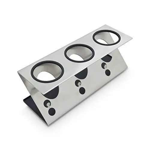 Produktbild: Levivo Flaschenhalter/Abtropfhalter für Wassersprudler Glas & PET, inklusive Wasserfangschale, Premium-Qualität, cleveres Z-Design, erhältlich für 3 Flaschen, Edelstahl, Silber, medium