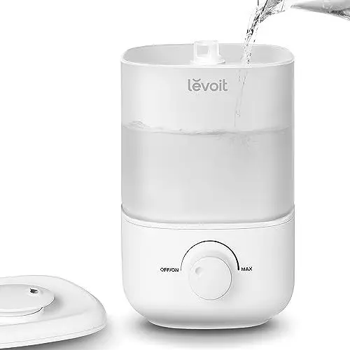 Produktbild: LEVOIT Top-Fill Luftbefeuchter bis 25H für Schlafzimmer Kinderzimmer, 23dB leise Humidifier für Baby Pflanzen, Raumbefeuchter mit 360° drehbarer Düse, automatische Abschaltung