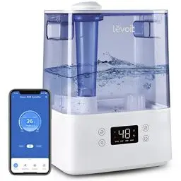 Produktbild: LEVOIT 6L Luftbefeuchter für Große Räume Schlafzimmer bis 47m², 60H Laufzeit Top-Fill Humidifier Raumluftbefeuchter, 26dB leiser Raumbefeuchter, APP & Alexa Steuerung für Kinderzimmer Pflanzen Baby