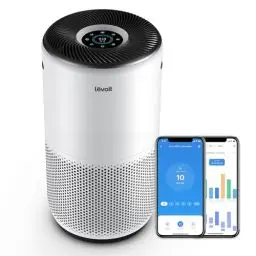 Produktbild: LEVOIT HEPA Luftreiniger für Allergiker, CADR 400m³/h bis 83㎡ Raucherzimmer Wohnung, Luftfilter gegen 99,97% von Schimmel Staub Gerüche, PM2,5 Luftqualitätsanzeige, Automodus, App Alexa Steuerung