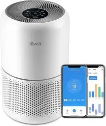 Produktbild: LEVOIT Luftreiniger Allergiker mit HEPA gegen 99,97 Prozent Schimmel Staub Pollen Tierhaare, Luftqualitäts-Feedback und Auto-Modus, CADR 240m³/h für Raucherzimmer, Air Purifier 22dB Schlafmodus Timer