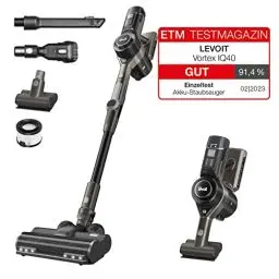 Produktbild: Levoit Akku Staubsauger mit Mini-Turbodüse für Tierhaare, Flexibler kabelloser Akkustaubsauger mit Automatikmodus, 2 HEPA-Filter, Beutelloser Akkusauger bis zu 40 Min. Laufzeit für Boden und Auto