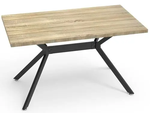 Produktbild: LEWE Esstisch aus Holz, Überdimensionaler Küchentisch, 140 x 80 x 76 cm, Robust Esszimmertische, Vielseitiger Tisch - Leicht zu Reinigen, Kratzfest, (Helles Holz Maserung)