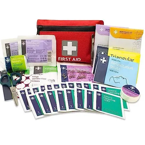 Produktbild: LEWIS-PLAST Erste-Hilfe-Kit Erste-Hilfe-Tasche 92 Stück - Hochwertiges Great Rescue-Kit, der den europäischen Normen entspricht - Erste-Hilfe-Medizin-Kit für Camping, Schularbeit und vieles mehr