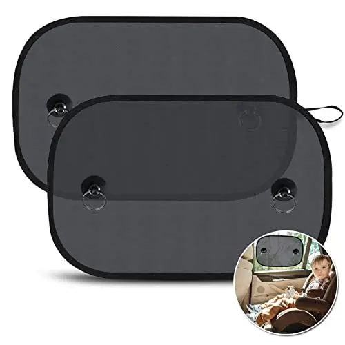 Produktbild: LEWONPO Sonnenblende Auto Baby, Sonnenschutz Auto Baby mit UV Schutz, Universelle Auto Sonnenblende für Seitenfenster, Autofenster Sonnenschutz Kinder mit Saugnäpfen, 50 x 30 cm (2 Stück)