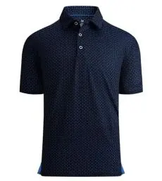 Produktbild: lex Vando Herren Poloshirt Feuchtigkeitsableitend Kurzarm Atmungsaktiv Druck Golf Polo Shirt Schnelltrocknend Männer Polohemd, Black dots, S