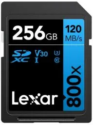 Produktbild: Lexar High-Performance 800x SD Karte 256GB, Speicherkarte SDXC UHS-I BLUE Series, Bis zu 120 MB/s Lesen, 45 MB/s Schreiben, für Point-and-Shoot-Kameras, DSLR-Kameras, HD-Camcorder (LSD0800256G-BNNAG)