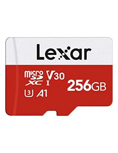 Produktbild: Lexar Micro SD Karte 256GB, Speicherkarte Micro SD mit Adapter, Bis zu 100 MB/s Lesegeschwindigkeit, UHS-I, U3, A1, V30, C10, 4K UHD microsdxc SD Karte für Kamera, Smartphone