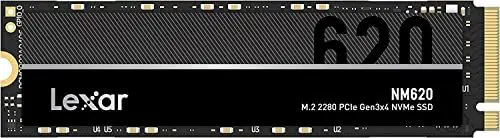 Produktbild: Lexar NM620 SSD 512GB, M.2 2280 PCIe Gen3x4 NVMe 1.4 Interne SSD, Bis zu 3500MB/s Lesen, 2400MB/s Schreiben, 3D NAND Flash Solid-State-Laufwerk für PC-Enthusiasten und Gamer (LNM620X512G-RNNNG)