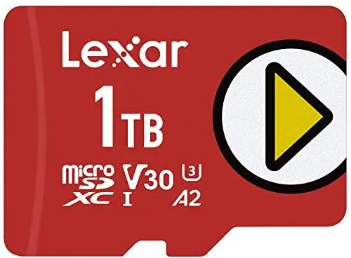 Produktbild: Lexar PLAY Micro SD Karte 1TB, microSDXC UHS-I Karte, Bis zu 160MB/s R/100MB/s W microSD Karte, U3, V30, A2, C10 Speicherkarte Micro SD Kompatibel mit Switch/Smartphone/Handy/Tablet(LMSPLAY001T-BNNAG)