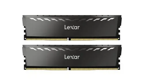 Produktbild: Lexar THOR DDR4 RAM 32GB Kit (16GB x 2) 3200 MHz, DRAM 288-Pin UDIMM Desktop Memory, XMP 2.0 Hochleistungs Arbeitsspeicher, CL16-18-18-38, 1.35V (LD4BU016G-R3200GDXG)