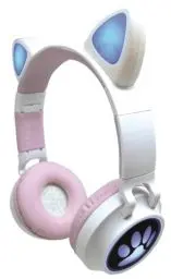 Produktbild: Lexibook, 2-in-1 kabelloser, wiederaufladbarer Kopfhörer mit Lichtern, Stereo-Sound, kabellos, kabelgebunden, faltbar, verstellbar, LED-Lichter, HPBTKT