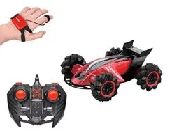 Produktbild: Lexibook Crosslander Fire, ferngesteuertes Auto, bis zu 12km/h, Allradantrieb, Rauchfontäne, Licht- und Soundeffekte, Musik, inkl. Fernbedienung und Armband zur Gestensteuerung, wiederaufladbar, RC60