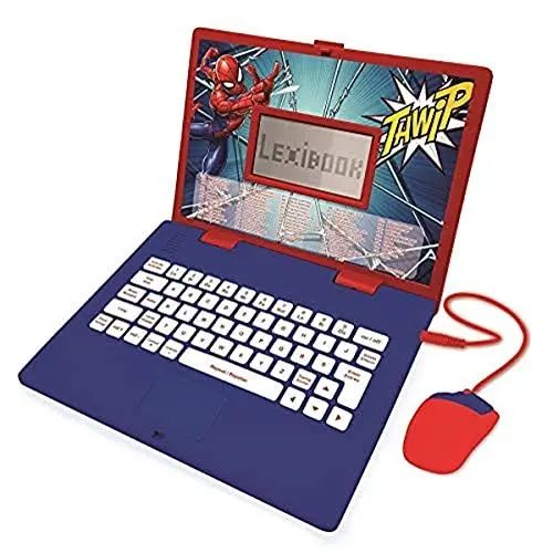 Produktbild: Lexibook Spider-Man - Zweisprachiger Laptop für Bildungszwecke Englisch und Deutsch, 124 Aktivitäten, Mathematik, Logik, Musik, Uhr, Spiele -Kinderspielzeug (Mädchen & Jungen) - JC598SPi3