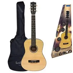 Produktbild: Lexibook K2200 Akustikgitarre, 91 cm, Lernanleitung enthalten, 6 Nylonsaiten, Gitarrentasche inklusive, Holz/Schwarz