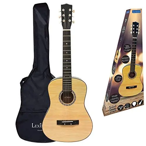 Produktbild: Lexibook, Akustikgitarre aus Holz, 36'' lang, inklusive Lernanleitung, 6 Nylonsaiten, inklusive Tragetasche, Holz/Schwarz, K2200