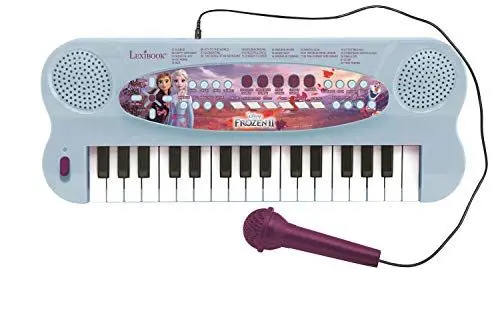 Produktbild: Lexibook, Die Eiskönigin, Elektronisches Keyboard, 32-Tasten-Klavier, Mikrofon zum Singen, 22 Demo-Songs, batteriebetrieben, Blau/Lila, K703FZ